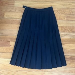 Vintage Brooks Brothers Navy School Girl Wool Pleated Skirt